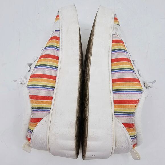 Roxy Sheilahh Slip on Rainbow Strip Platform Sneaker Shoe Women's 6.5 VSCO - Picture 5 of 9